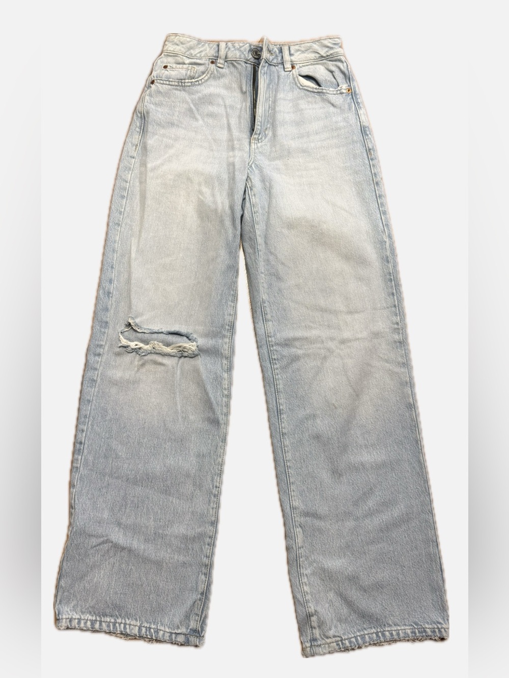 Garage Light Wash High Rise Wide Leg Jeans